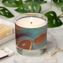 Bougies en marbre bleu vert gris violet rose