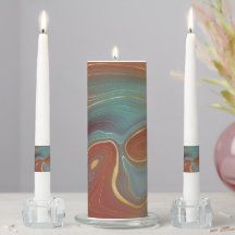 Bougies en marbre bleu vert gris violet rose