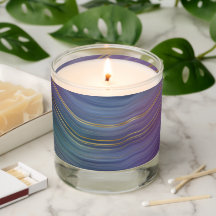 Bougies en marbre bleu vert gris violet rose