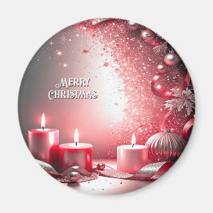 Bougies rouges Magnet de Noël décoratif
