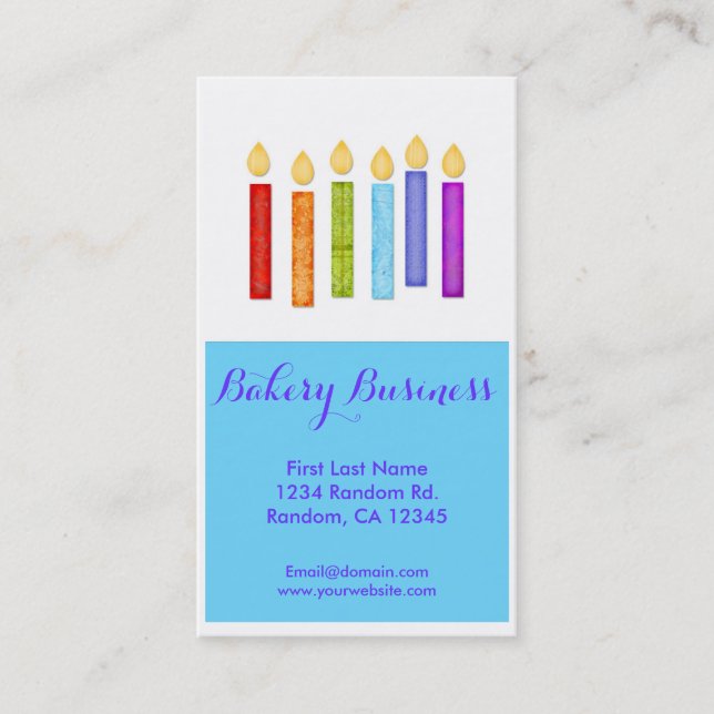 bougies simples cartes de visite de boulangerie su (Devant)