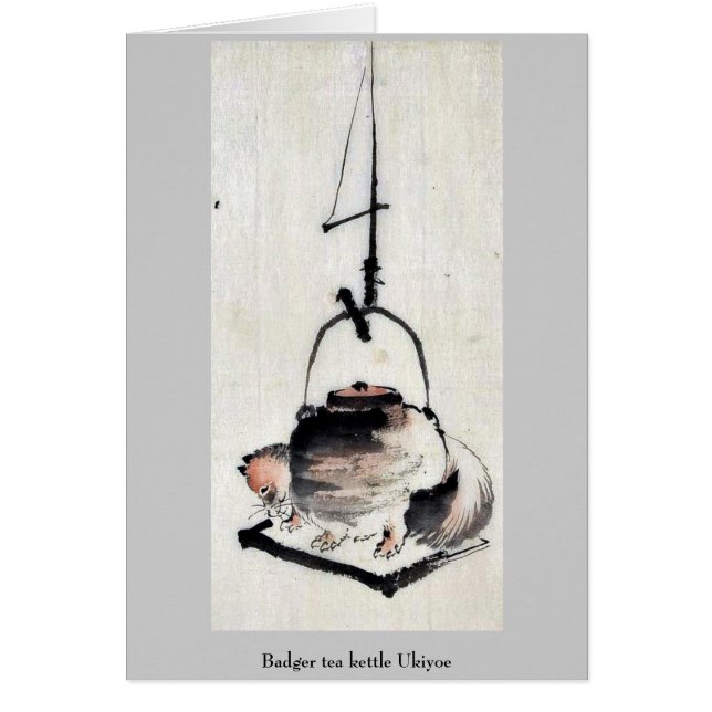 Bouilloire de thé de blaireau Ukiyoe (Devant)