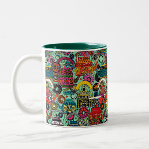 Bouilloire indienne verte à deux tons café Mug