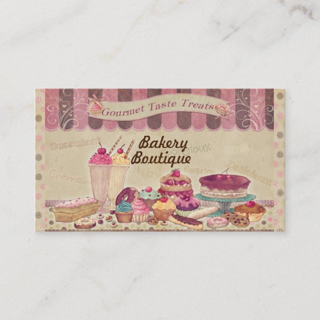 Boulangerie Boutique Gâteaux & Pâtisserie Carte de (Devant)