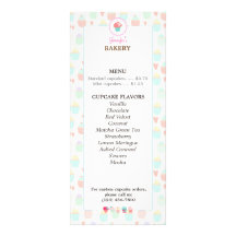 Boulangerie Cupcake Menu Carte Rack PASTEL KAWAII