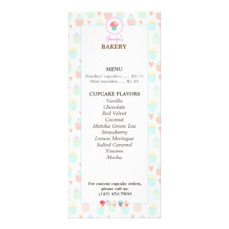 Boulangerie Cupcake Menu Carte Rack PASTEL KAWAII