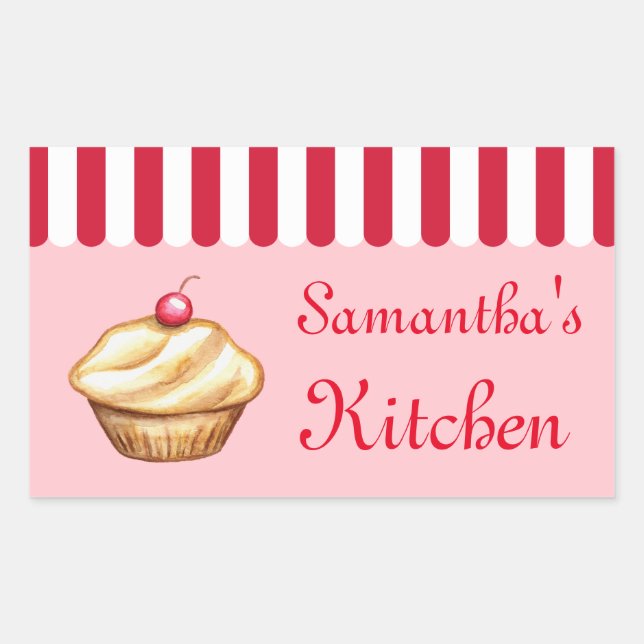 Boulangerie Cupcake personnalisée Stickers cuisine (Devant)