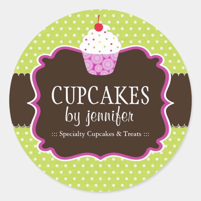 Boulangerie Cupcake Stickers Emballage (Devant)