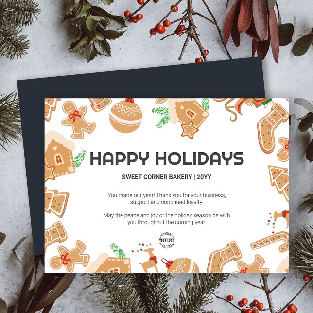 Boulangerie de vacances Pain d'épices Carte de vac (Holiday Baking Bakery Gingerbread Holiday Card)