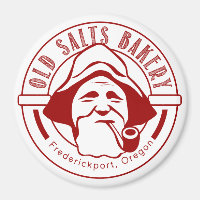 Boulangerie de vieilles salades Magnet rouge et bl