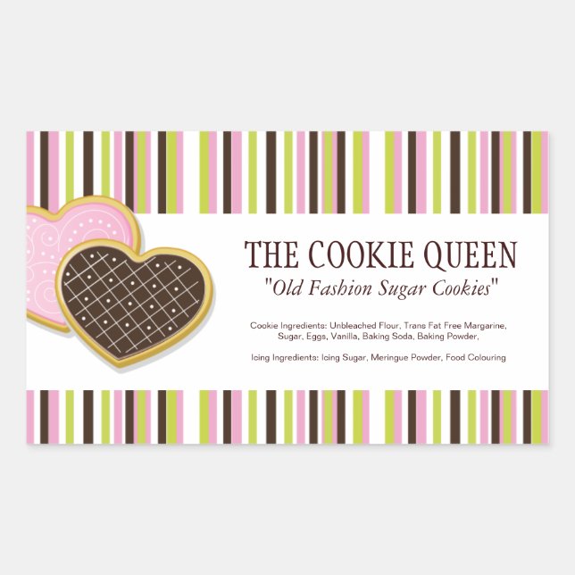 Boulangerie décorative Étiquettes d'ingrédients (Devant)