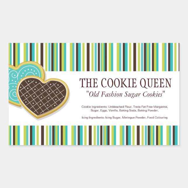Boulangerie décorative Étiquettes d'ingrédients (Devant)