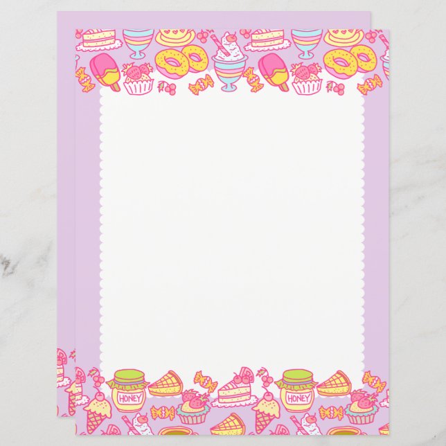 Boulangerie et boissons sucrées violet (Devant / Derrière)