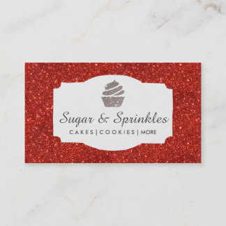 Boulangerie et cartes de visite rouges de