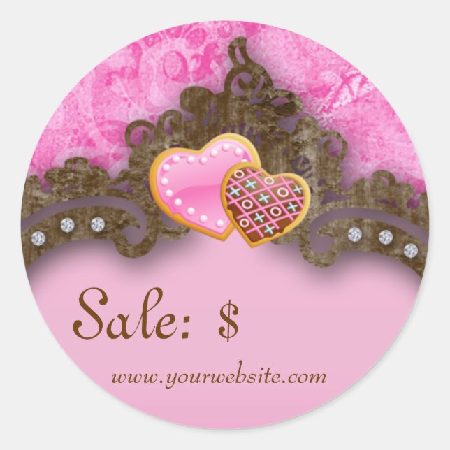 Boulangerie Prix de vente Étiquette Vintage Damask (Devant)
