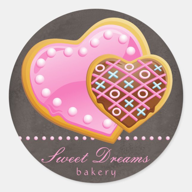 Boulangerie Stickers Coeur rose Coeur Cookie Choco (Devant)