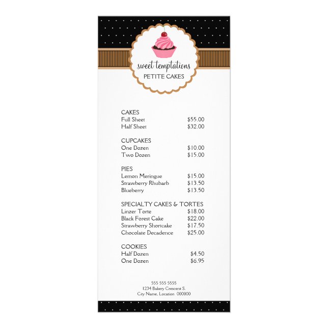 Boulangerie Whimsical Cupcake Taupe Cartes en rack (Devant)