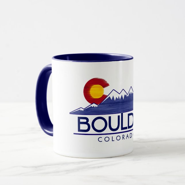 Boulder Colorado wood mountains mug (Devant gauche)
