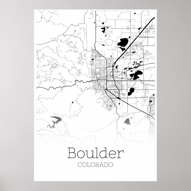 Boulder Map - Colorado - City Map Poster (Devant)