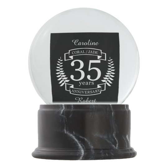 Boule A Neige 35e Anniversaire Mariage Jade Coral Zazzle Fr