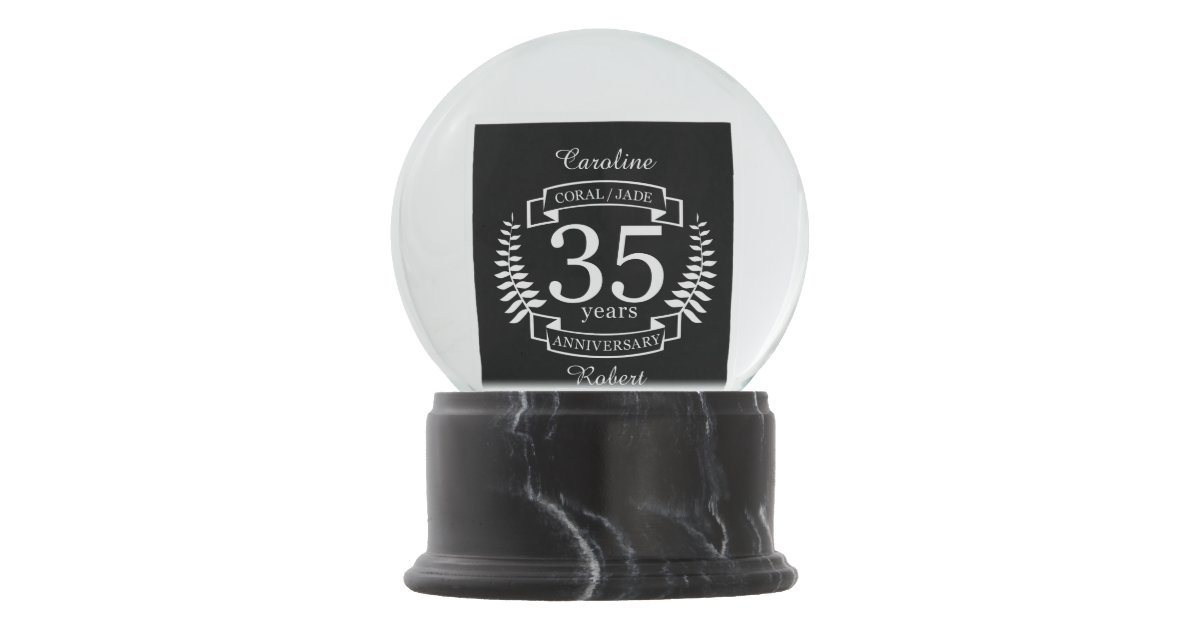 Boule A Neige 35e Anniversaire Mariage Jade Coral Zazzle Fr