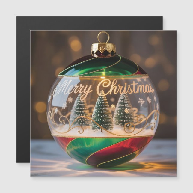 Boule à neige avec petit arbre pour ornement de No (Devant / Derrière)