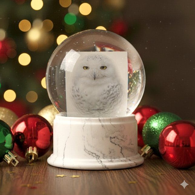 Boule À Neige Belle, Dreamy et Serene Snowy Owl (Snowy Owl Glass Snow Globe Cover Photo)