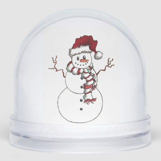Boule à neige bonhomme de neige avec chapeau de Pè