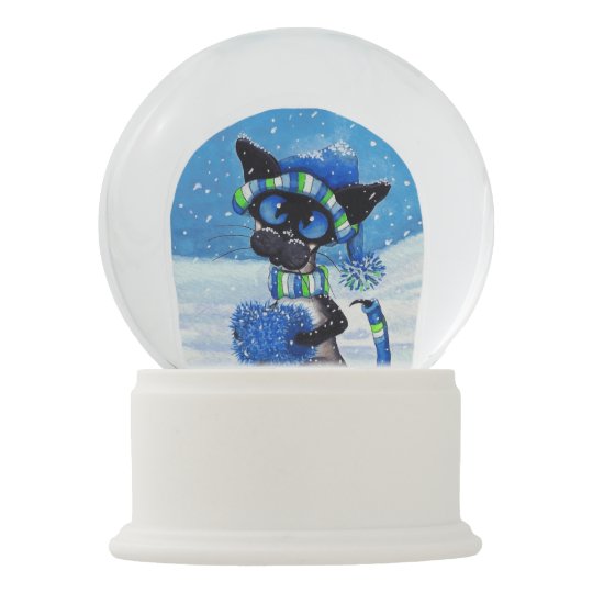 Boule A Neige Chat Siamois De Neige D Hiver Par Bihrle Zazzle Fr