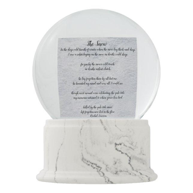 Boule À Neige Poème de moi La Neige (Devant)