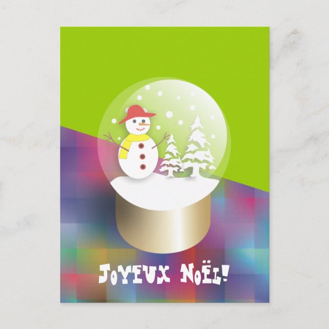 Boule a neige Snow globe carte postale (Devant)