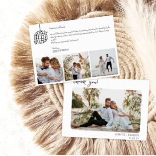 Boule carte de remerciements mariage