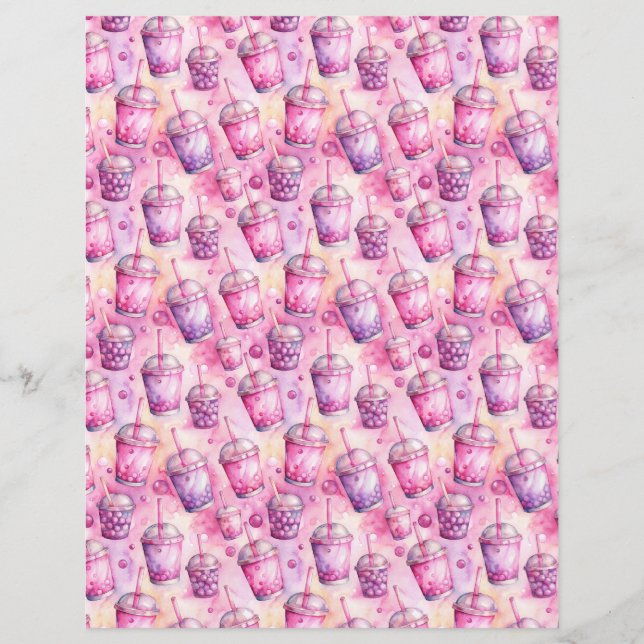 Boule d'aquarelle rose modèle de thé scrapbook pap (Devant)