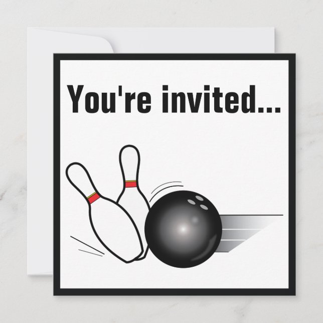 Boule de bowling et invitation de partie (Devant)