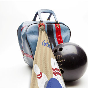 Boule de Bowling et Pins Serviette personnalisée