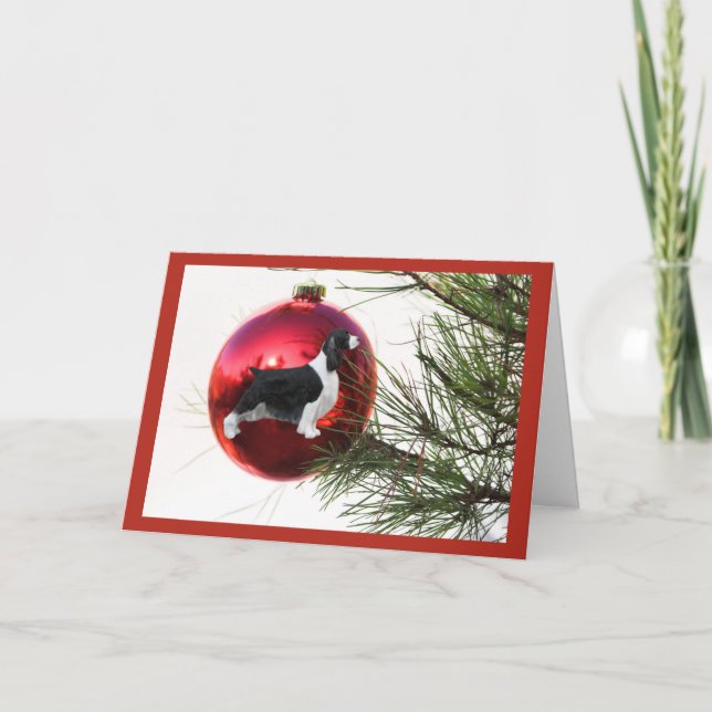Boule de carte de Noël d'épagneul de springer (Devant)