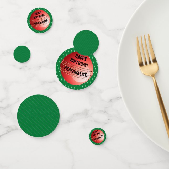 Boule de cricket personnalisée Joyeux Confetti d'a (Groupe)