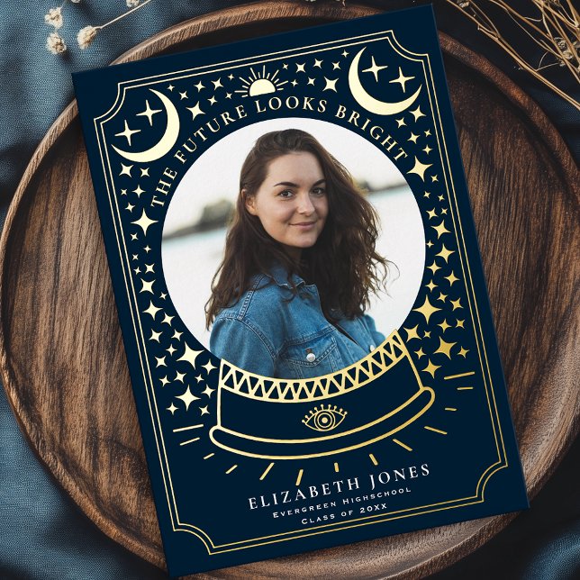 Boule de cristal Witchy Graduation Faire-part phot (Créateur téléchargé)