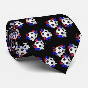 Boule De Football Avec Cravate Bleue Rouge Blanc