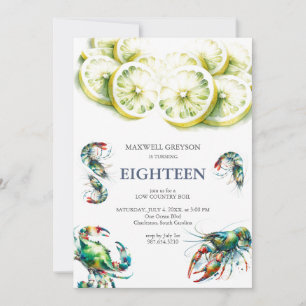 Boule de fruits de mer 18e anniversaire Invitation