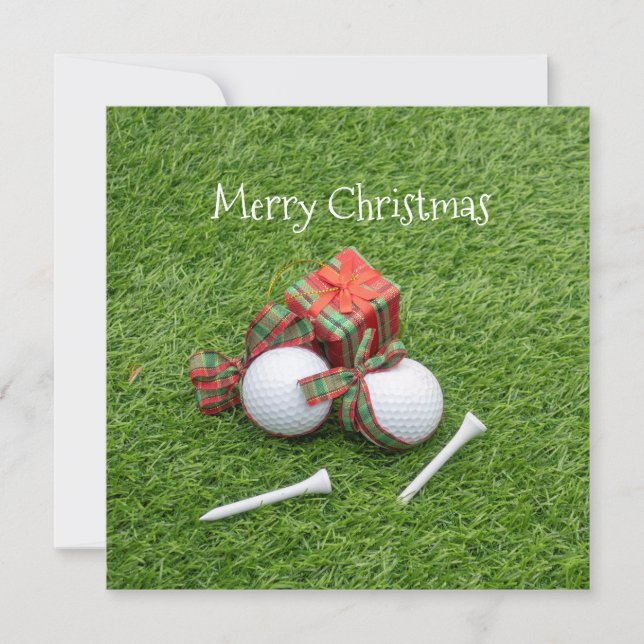 Boule de golf avec tee et cadeau pour Noël de golf (Devant)