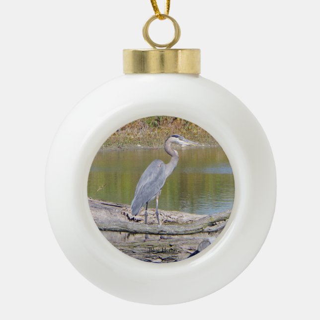 Boule de Héron bleu ou ornement de flocon de neige (Devant)