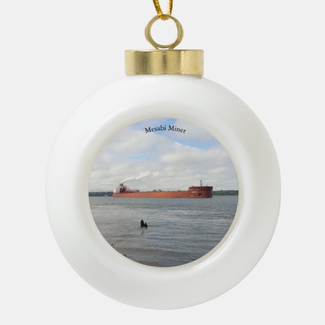Boule de Mesabi Miner ou ornement de flocon de nei (Devant)