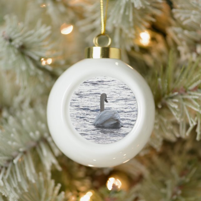 Boule de Noël en céramique de cygne (Arbre)