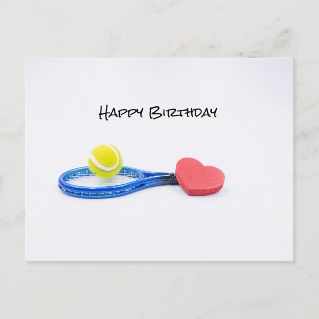 Boule de tennis avec carte d'anniversaire en raque (Devant)