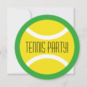Boule de tennis ronde Invitations de fête d'annive