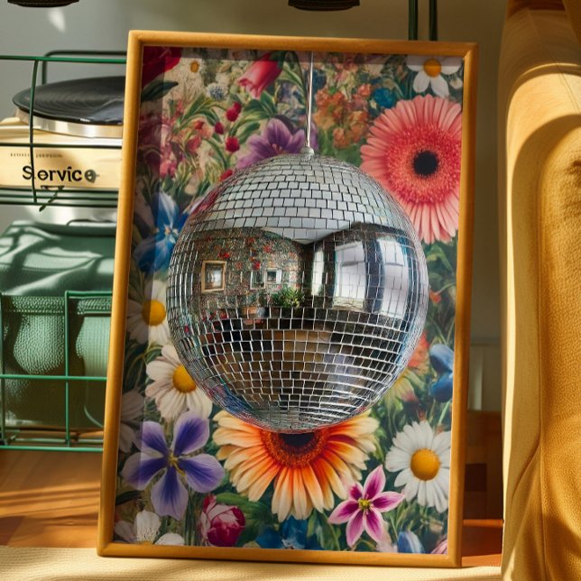 Boule Disco Art Floral Murale Affiche Rétro Maxima (Créateur téléchargé)