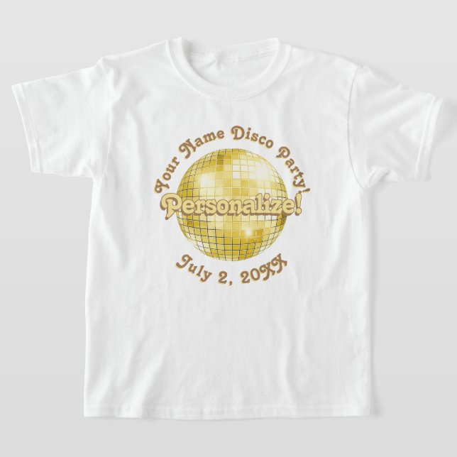 Boule Disco Gold Retro PERSONNALISÉE T-shirt (Poser)