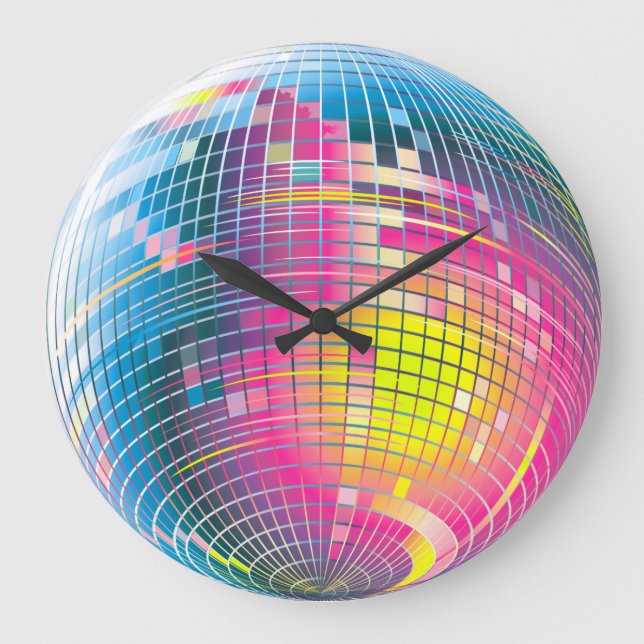 Boule Disco Graphisme Design Horloge murale (Recto)