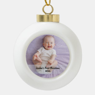 Boule En Céramique 1er Noël du bébé mignon